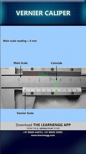 Vernier Caliper Reading in 30 Seconds | LearnEngg #shorts
