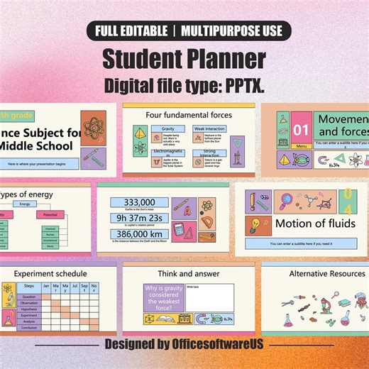 Modèle de programme de formation des étudiants, Agenda étudiant, Suivi des tâches, Modèles PowerPoint, Modèle de présentation, Notes adhésives, Agenda numérique - Etsy France