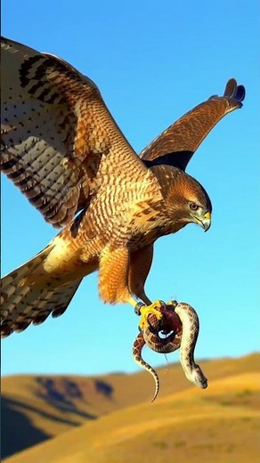 Eagle Hunts Rattlesnake in Epic Wildlife Encounter! 🦅🐍 #Wildlife