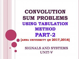 5.4 Convolution sum problems | Convolution sum using tabulation method | solved examples part 2