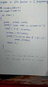 Program on SIN function in C programming