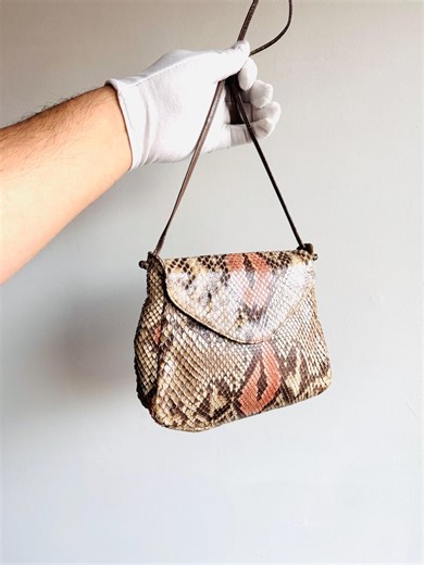 Vintage HALSTON Snake Skin Purse 70s - Etsy