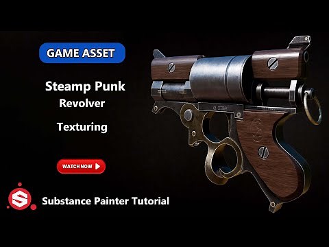 Steampunk Revolver Complete Texture in Substance 3D Painter