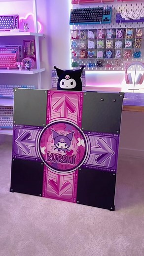 Overview of my custom Kuromi DDR Dance Pad! 🎵💜 This is my L-TEK EX Pro 2 from @Maty-taneczne L-TEK, and I’ve been having so much fun using it to play StepMania lately~ 😍 I like to play it a few times a week as a workout and for fun! It’s extremely well made and I’m honestly impressed with how nice the print turned out. 😊 #dancedancerevolution #DDR #fitnessgaming #ltek #stepmania