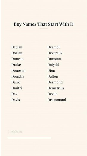 Boy Names That Start With D