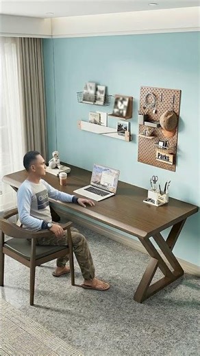 Minimalist Solid Wood Computer Desk / Study Desk! #studydesk #minimalistworkdesk