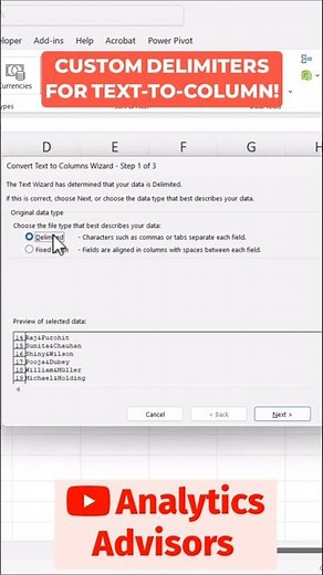Mastering Delimiters in Excel: The Custom Delimiters Trick! #shorts
