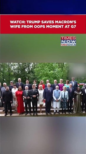 Donald Trump Saves Macron's Wife Brigitte from Oops Moment At G7 Summit | G7 Viral Moments #shorts