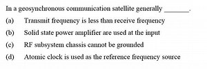 In a geosynchronous communication satellite generally:(a) Tra... | Filo