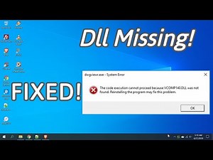 FIXED! Missing Dll Problem VCOMP140 dll MSVCR110 MSVCP110 dll