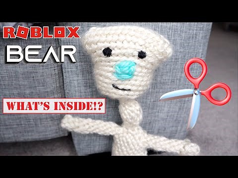 Cutting Open Roblox Bear in Real Life at My PB and J! What's Inside Roblox Bear?