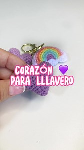 COMO HACER Corazon tejido❤️🌈🔑#corazontejido #tejeresmipasión #tejido #tejidoacrochet #manualidadescreativas #tutorialesgratis | Bonito Día Crochet