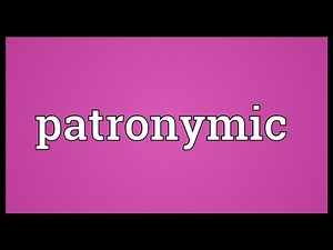 Patronymic Meaning