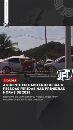 Jornal Folha da Terra on Instagram: "Logo nas primeiras horas de 2026, nesta quinta-feira (1º), um acidente envolvendo três carros, deixou oito pessoas feridas, na Rodovia Amaral Peixoto (RJ-106), no distrito de Tamoios, em Cabo Frio. Não há informações atualizadas sobre o estado de saúde delas, mas todas foram encaminhadas para unidades de saúde. Nenhuma morreu no local. Uma das vítimas chegou a ficar presa nas ferragens, mas foi resgatada pelo Corpo de Bombeiros."
