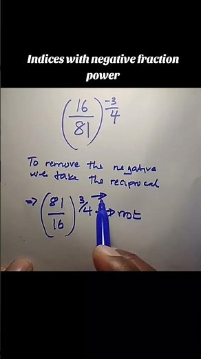 GRADE 9// INDICES WITH NEGATIVE FRACTION POWER #thinkingclassrooms #maths #mathcat #speedmathematics