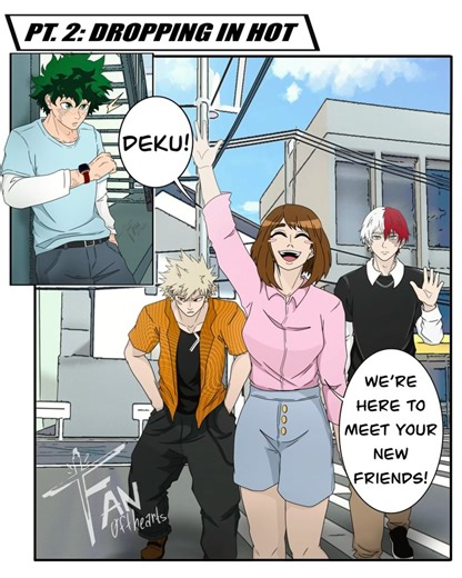 FAN on Instagram: "RED SNEAKER SQUAD MEETS DEKU’S FRIENDS! As promised, here’s the full comic of meeting Deku’s friends! Also…Mrs. Midoriya wouldn’t hesitate to share all of Deku’s embarrassing moments...and Yuji and Miles won’t EVER let him live it down! Now we just gotta figure out how and when they’ll meet both Yuji’s people and Miles’s friends and fam! (Don’t hold your breath though because I haven’t got the faintest idea of where to begin with that endeavor😩) : : #redsneakersquad #J