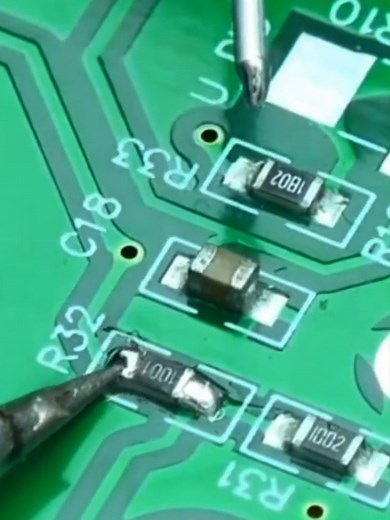 Resistance soldering.🥰 #scspcba #pcba #pcb #soldering #pcbassembly #electronic #resistance #circuitboard #pcbmanufacturer #smt #oem