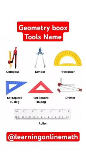 Geometry Box tools name 📐✏️ 📏✂️ 🥰😘 # shorts #maths #education