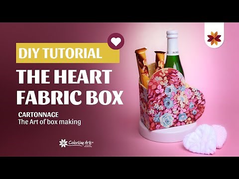 Cartonnage Heart Fabric Box DIY tutorial
