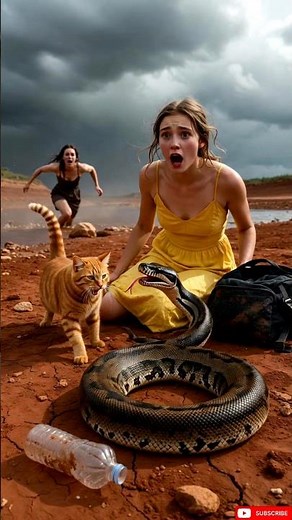 Python vs Cat: An Unbelievable Rescue Moment! #ai #WildlifeRescue