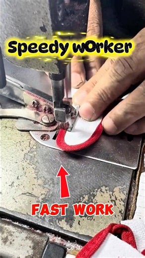 How Velcro Strap is Attached on Assembly Gloves 🔥 Red Binding Process #shorts #shortsfeed