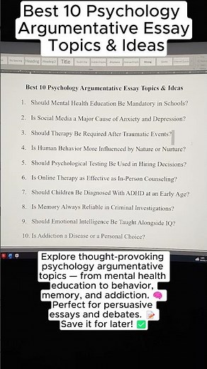 Best 10 Psychology Argumentative Essay Topics & Ideas