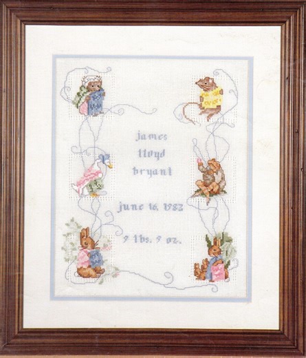 Beatrix Potter Birth Sampler Cross Stitch Pattern PDF – Peter Rabbit Nursery Design - Etsy