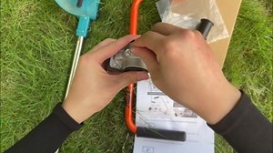 Ergonomic Trimmer Grip for Weed Wackers Extension Handle, String Trimmer Handle Lawn Trimmer Handle Grip with Bracket Clamp for String Trimmer, Lawn Care, Landscaping (Orange Black)