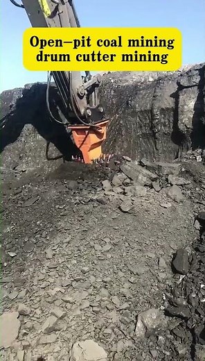 Using drum cutter to mine open-pit coal mines.