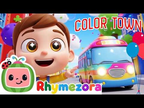 Magic Bus Color Song for Kids | Learn Red Blue Yellow Colors | RhymeZora Nursery Rhymes & Kids Songs