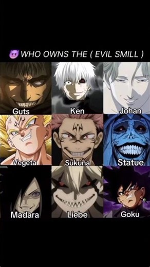 which anime character is the best evil smile #subscribe to more interesting anime character fact