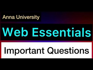Web Essentials | Important Questions | Anna University | Tamil