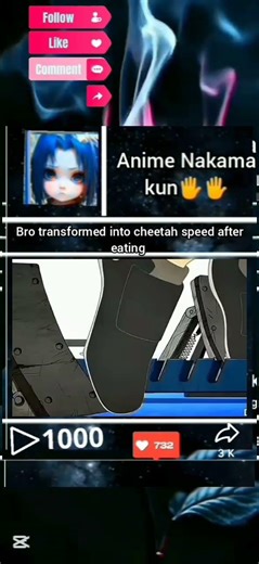 #anime #bro transformed into cheetah speed after eating
