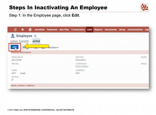 How to Inactivate an Employee in NetSuite