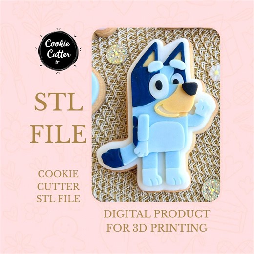 Blue Dog Cookie Cutter STL: Happy Heeler Puppy - Etsy