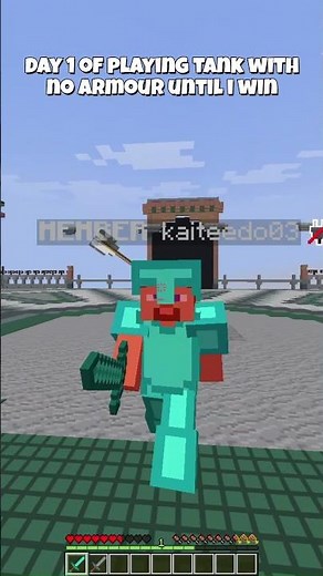 Day 1 of Playing Tank with No Armour! #minecraft #minecraftshorts #smp