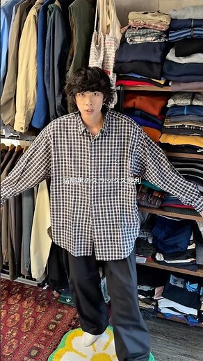 秋冬はチェックシャツで色んなレイヤードしたい🍂⛄️#fashion #古着コーデ #ラルフローレン #シティボーイ #メンズパーマ