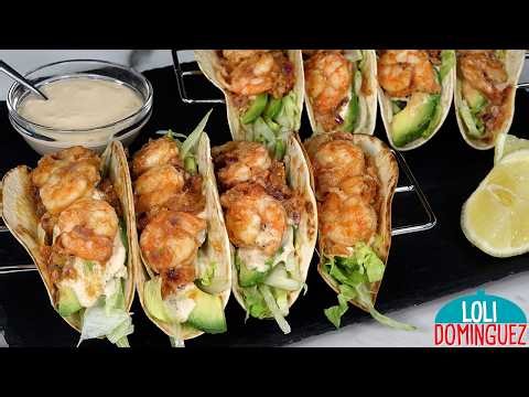 THE BEST APPETIZER TO SHARE DURING HOLY WEEK. Juicy and flavorful prawn tacos.