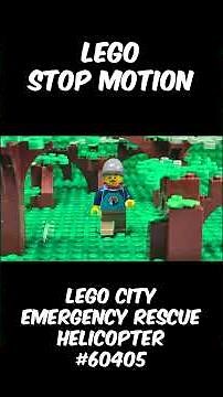 LEGO City Rescue Helicopter Saves Hiker in Emergency Forest Rescue #lego #legostopmotion