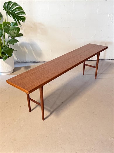 Danish Modern Teak Bench/table - Mid Century Console Table - Etsy