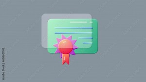 Certificate line icon on the Alpha Channel