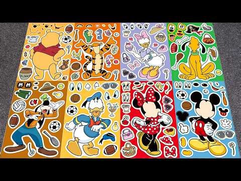 DISNEY MICKEY MOUSE Clubhouse Sticker Book with Minnie, Pluto, Daisy & Goofy | ASMR Paper DIY