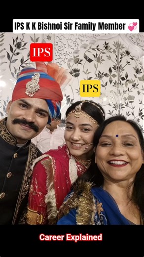 IPS Anshika Mam And IPS K K Bishnoi Sir With Family Member 💞 #faimly #wedding #shorts #ips #love