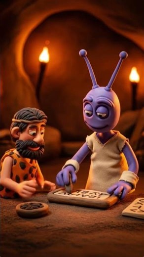 #DreamScreenAI Alien Teaches Caveman how to write