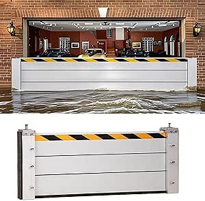 Flood barriers for Home - Aluminum Alloy Garage Door Water Barriers for Flooding/Vertical Detachable Reusabl Easy Flood Barrier,H 23.6In/L16ft