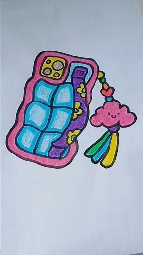 Dibuja y colorea tu funda de celular 🎨📱 | Fácil y colorido #dibujos #arte #diy #shorts #colorear
