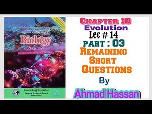 Chapter 10 Evolution | Short Questions | Class 9 Federal Board (New Book)