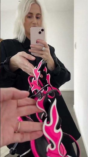 Prada Pink & Black Patent Leather Flame Sandals | Luxury Designer Heels Review #shorts #fashion