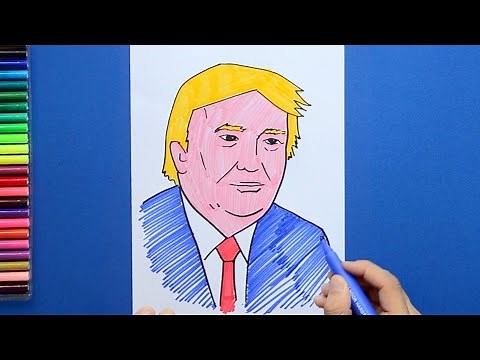 How to draw President Donald Trump