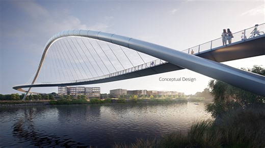 Rendering of possible Oracle pedestrian bridge released